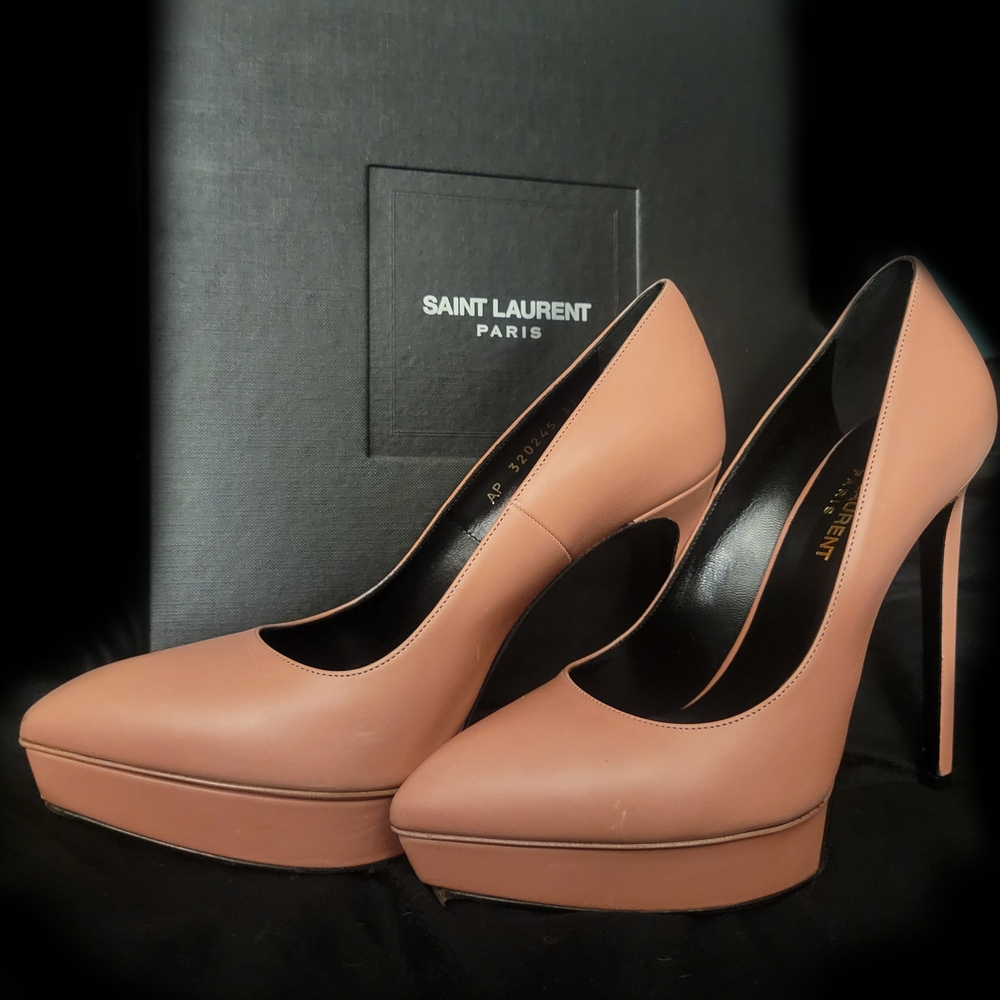 Saint Laurent Pink Stiletto Heels with Platform